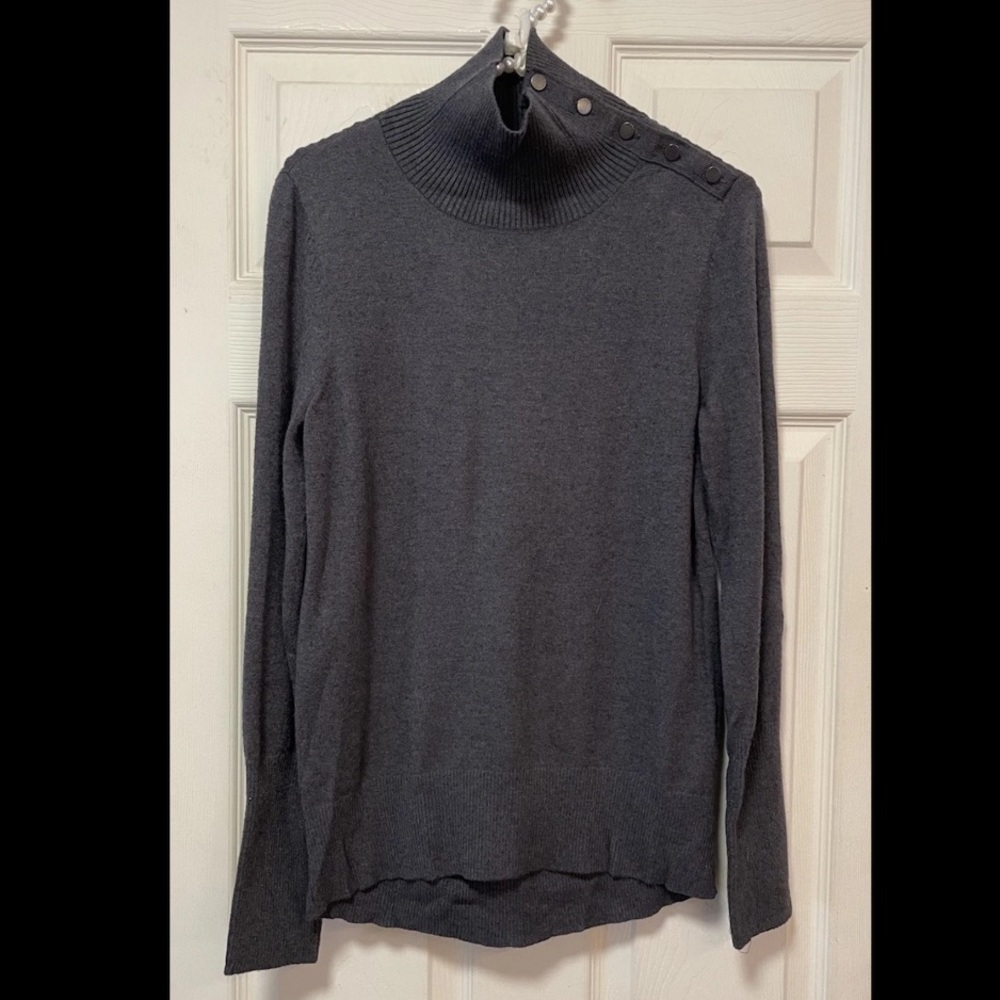 Calvin Klein Jeans Women’s Sweater Mock Neck Charcoal Grey Size Medium EUC